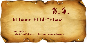 Wildner Hiláriusz névjegykártya